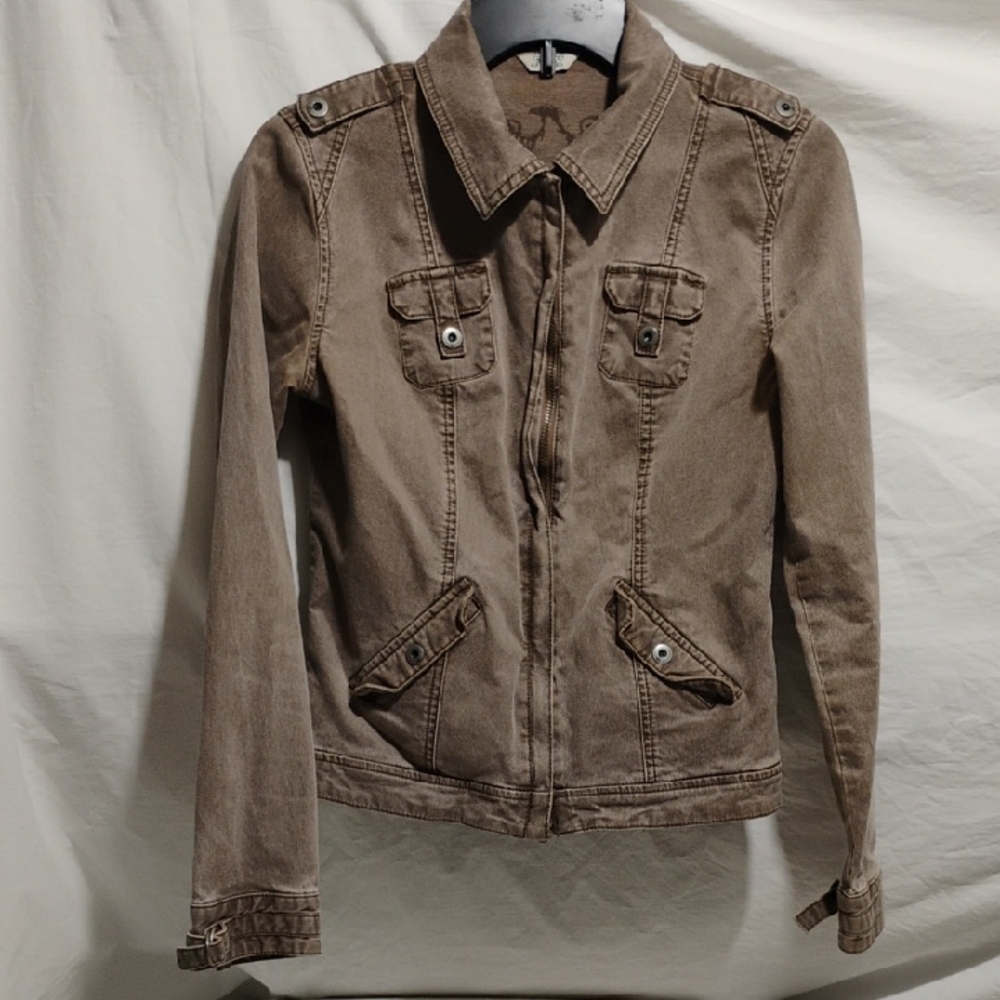 (#210) SALE! Fox Racing Corduroy Brown Utility Jacket with Structured Shoulders